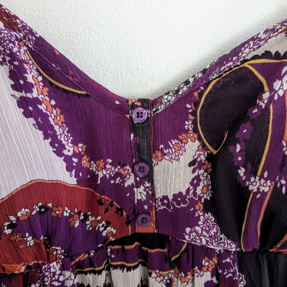 Paisley Bustier Maxi Dress, Plum purple and reds, Women's Size Medium - Picture 5 of 10